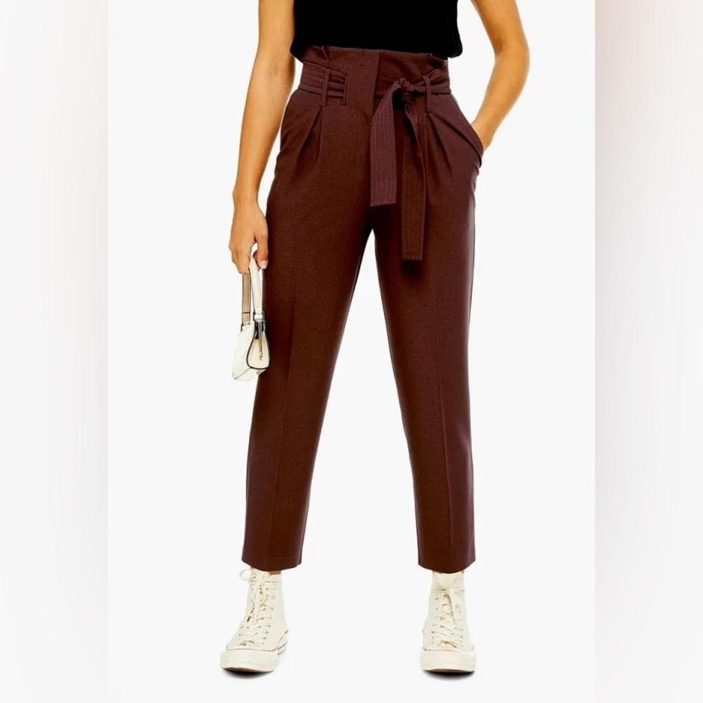 Topshop brown peg leg trouser